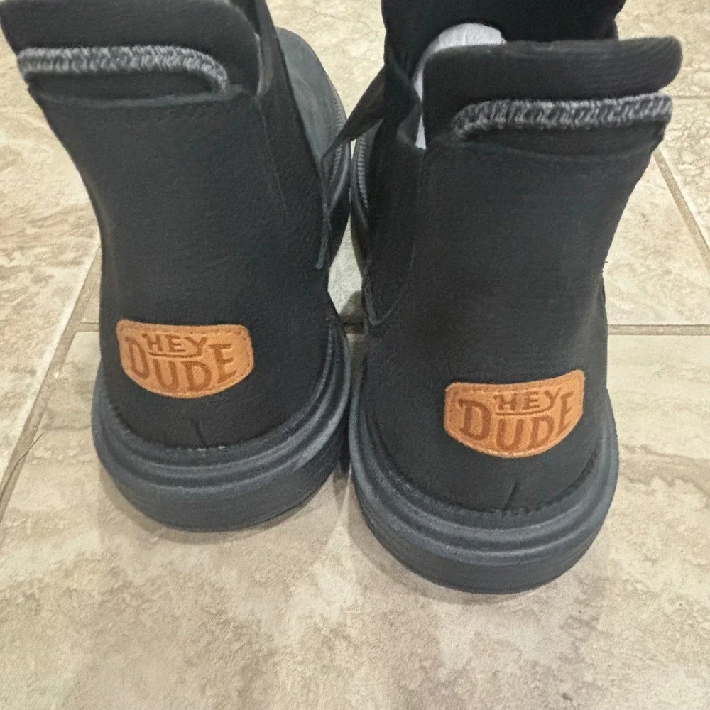 Hey Dude Branson‎ Boot M Craft Leather Black Mens Size 7 Chelsea Boots 40187-001